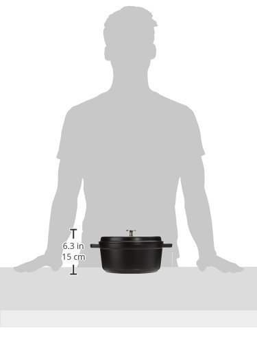 Staub Cocotte Single pan - Cacerola (Single pan, Negro, hierro fundido, 3,8 L, 24 cm, 4,8 kg)