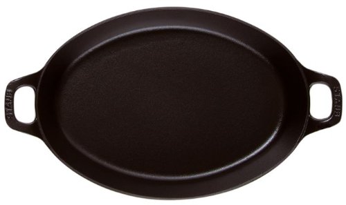 STAUB Dish Fuente Ovalada apilable, Hierro Fundido, Negro, 21 cm