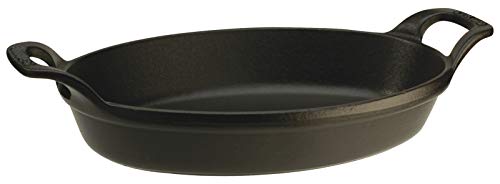 STAUB Dish Fuente Ovalada apilable, Hierro Fundido, Negro, 21 cm