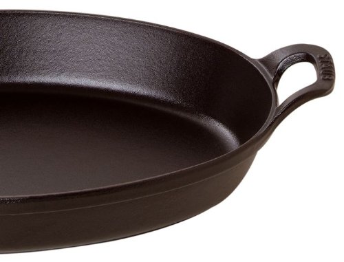 STAUB Dish Fuente Ovalada apilable, Hierro Fundido, Negro, 21 cm