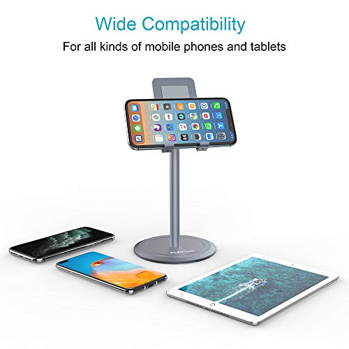 steanum Soporte Móvil, Aleación de Aluminio Soporte para Teléfono Ajustable Tabletas Móvil Teléfono Soporte para iPhone 11/11 Pro/11 Pro MAX/XS/XS MAX/XR/X/8, Galaxy S20/10/9, 7-12.9 Inches Devices