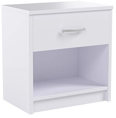 Stella Trading Pepe Mesilla de Noche, Madera, Blanco, 28 x 39 x 41 cm