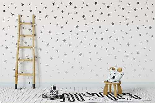 StickerDeen | Pegatinas de estrella de plata para guardería, decoración extraíble Peel & Stick Wall Art Vinilos de vinilo | (166 unidades)