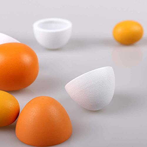 StillCool Madera Huevos, 6 Unidades de Huevos de Yema de Madera, Kitchen Toy, Juguete de Cocina y Alimentos Preescolar para Niños Regalo