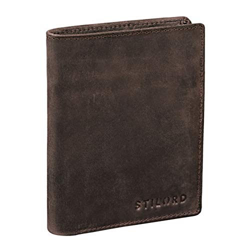 STILORD 'Sawyer' RFID Cartera Hombre Piel Billetera Cuero Vintage Monedero Masculino para Tarjetas Monedas y Billetes de Auténtico Cuero, Color:Sevilla - marrón
