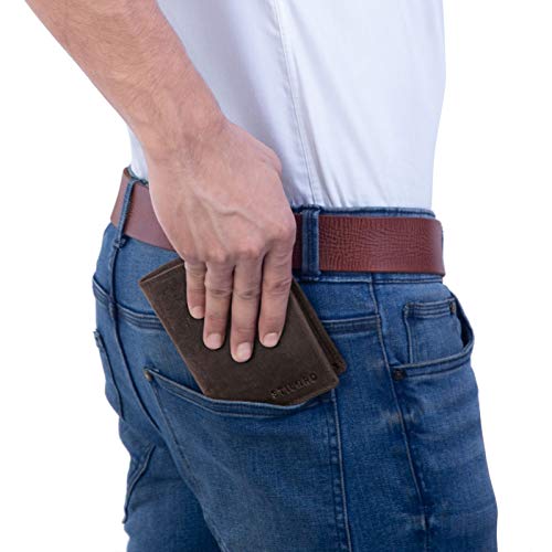 STILORD 'Sawyer' RFID Cartera Hombre Piel Billetera Cuero Vintage Monedero Masculino para Tarjetas Monedas y Billetes de Auténtico Cuero, Color:Sevilla - marrón