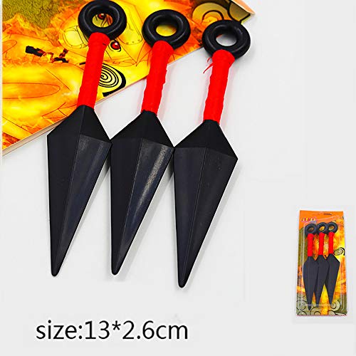 StMandy Naruto 3PCS Portable Plastic Big Kunai Throwing Dart Kid Japanese Ninja Cosplay Toy
