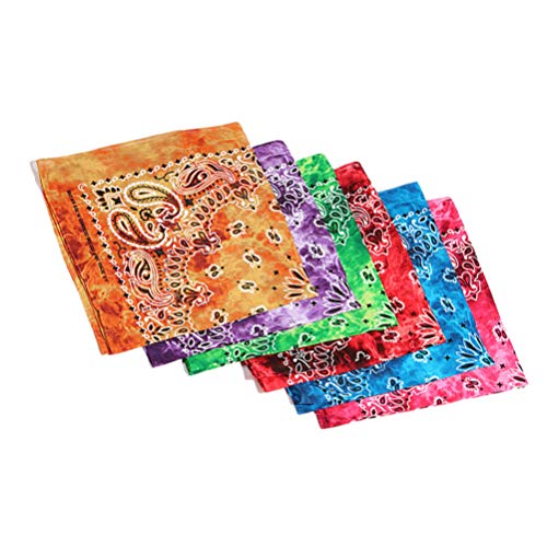 STOBOK 6 Piezas Pañuelos de Pelo Cuadrado Satinado Al Aire Libre Pañuelo Pañuelo Pañuelo para Mujer (Color Mezclado)