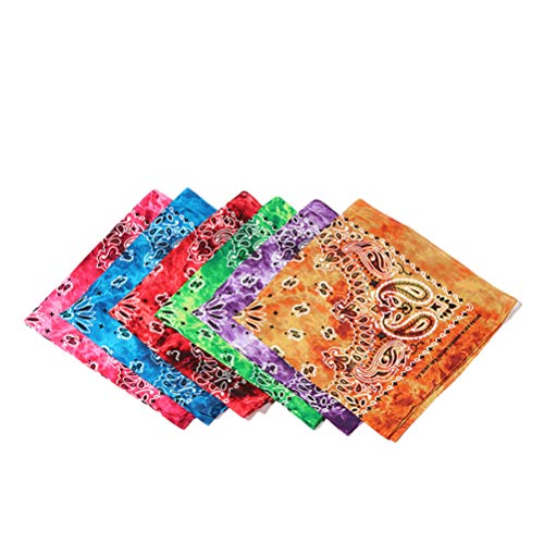 STOBOK 6 Piezas Pañuelos de Pelo Cuadrado Satinado Al Aire Libre Pañuelo Pañuelo Pañuelo para Mujer (Color Mezclado)