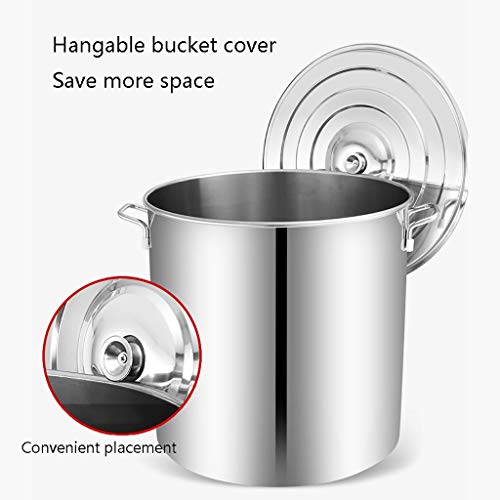 Stockpots, Olla Grande Capacidad, la Olla Olla de Acero Inoxidable de Cocina, Caja Fuerte de la Olla con Tapa -36.4cm, 30L