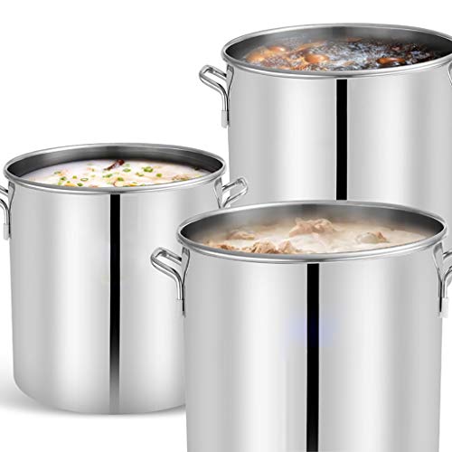Stockpots, Olla Grande Capacidad, la Olla Olla de Acero Inoxidable de Cocina, Caja Fuerte de la Olla con Tapa -36.4cm, 30L