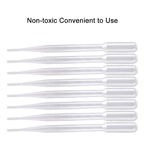 stonylab 3ml Pipetas Cuentagotas Pipette Dropper, Pipetas de Transferencia de Plástico Graduadas para Aceites Esenciales, Transparente y Desechables (3ml, 100 Paquetes)