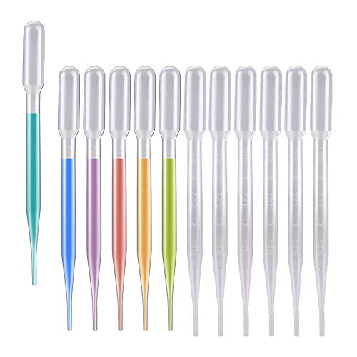 stonylab 3ml Pipetas Cuentagotas Pipette Dropper, Pipetas de Transferencia de Plástico Graduadas para Aceites Esenciales, Transparente y Desechables (3ml, 100 Paquetes)