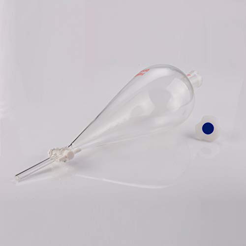 stonylab Embudo Separador de Cónico de Vidrio de Borosilicato con Juntas 24/29 y Tapón PTFE, Separatory Funnel Embudo de Laboratorio - 1000ml