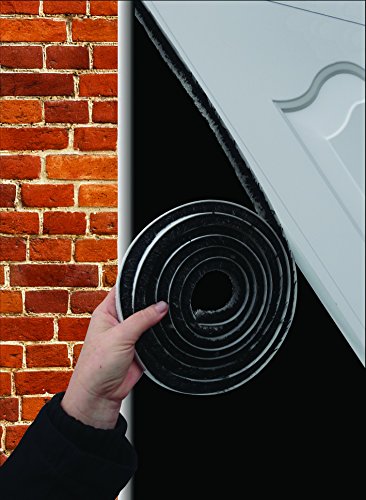Stormguard 05SR750007MGR Burlete de cepillo, ideal para puerta de garaje, autoadhesiva, 7 m, color negro