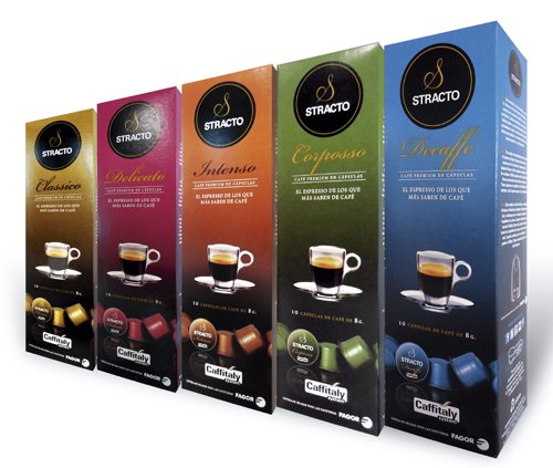 Stracto - Cápsulas De Café Stracto Decaffe. Café De Tueste Natural 100% Arábica. Origen América Central Y América Del Sur. Sabores Suaves. Agradable Acidez Cítrica. Sistema Caffitaly. 10 Cápsulas.