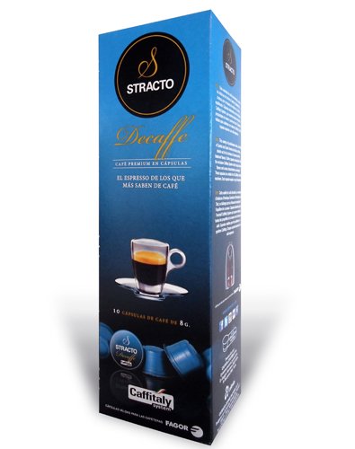 Stracto - Cápsulas De Café Stracto Decaffe. Café De Tueste Natural 100% Arábica. Origen América Central Y América Del Sur. Sabores Suaves. Agradable Acidez Cítrica. Sistema Caffitaly. 10 Cápsulas.