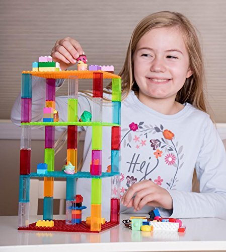 Strictly Briks Pack de 10 Bases con Ladrillos separadores 2 x 2 - Construcción en Forma de Torre - Compatible con Todas Las Marcas - 15,24 x 15,24 cm - Verde