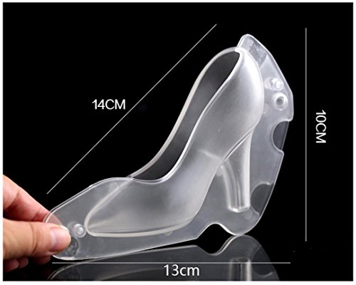 STRIR Tacones de Chocolate Molde, 3D Molde para Chocolate Candy Molde para Zapatos de tacón para Tarta de Boda Decoración DIY, plástico, Transparente