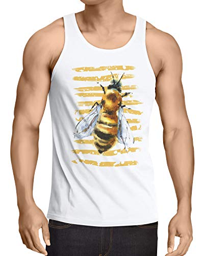 style3 Abeja Camiseta de Tirantes para Hombre Tank Top casa Rural Vacaciones Miel Apicultor, Talla:2XL