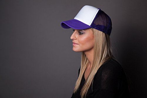 styleBREAKER Gorra de Malla de 5 Paneles, Gorra de Camionero, Gorra de béisbol, Ajustable, Unisex 04023007, Color:Blanco-Negro