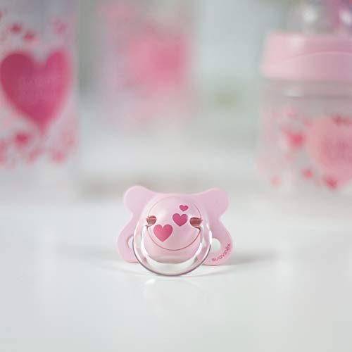 Suavinex, Pack Ahorro Little Star 4 biberones + Chupete -2-4 meses, Rosa