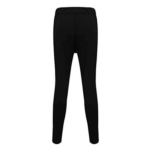 Subfamily Pantalón Deportivo para Hombre con Herramientas de Doble Costura En Color Liso Pantalones Cortos de Cremallera de Doble Capa Pantalones Deportivos de Bolsillo Pantalones de Trabajo Negro L