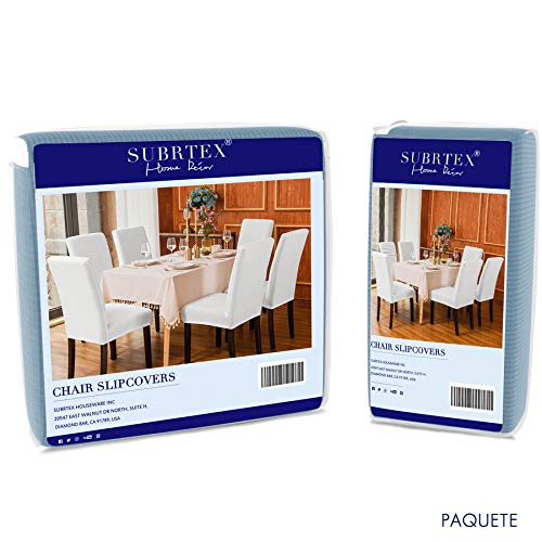 subrtex Funda Sillas Comedor Elasticas Fundas para Sillas Respaldo Alto Forros de Sillas de Comedor Universal (Pack de 2, Azul Claro)