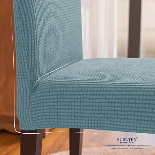 subrtex Funda Sillas Comedor Elasticas Fundas para Sillas Respaldo Alto Forros de Sillas de Comedor Universal (Pack de 2, Azul Claro)