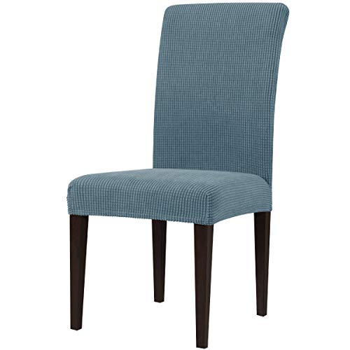 subrtex Funda Sillas Comedor Elasticas Fundas para Sillas Respaldo Alto Forros de Sillas de Comedor Universal (Pack de 2, Azul Claro)