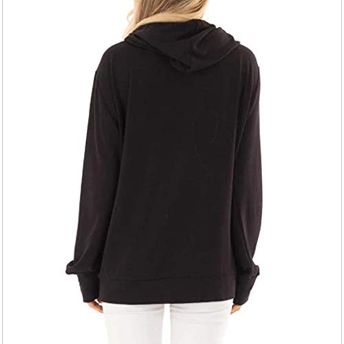 Sudadera con Capucha para Mujer Patchwork Invierno Cálido Lana Bolsillos con Cremallera Ropa de algodón Liquidación Venta Letras de Las Mujeres Imprimir Patchwork Sudadera con Capucha