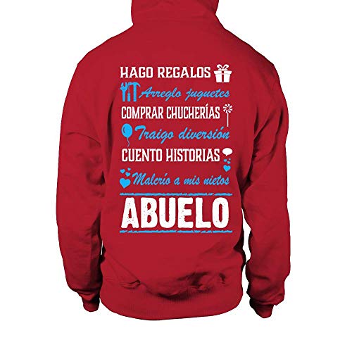 Sudadera con Capucha Unisex Hago Regalos ARREGLO Juguetes Comprar CHUCHERÍAS TRAIGO DIVERSIÓN Cueto Historias MALERIO A MIS Nietos Abuelo T-Shirt - Rojo - XL