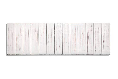 SUENOSZZZ-ESPECIALISTAS DEL DESCANSO Cabecero de Cama de Madera ANETO Color Blanco Vintage para Pared. Cabecero de Tablas Verticales. Estilo Vintage, para Camas de 135