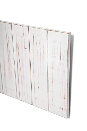 SUENOSZZZ-ESPECIALISTAS DEL DESCANSO Cabecero de Cama de Madera ANETO Color Blanco Vintage para Pared. Cabecero de Tablas Verticales. Estilo Vintage, para Camas de 135