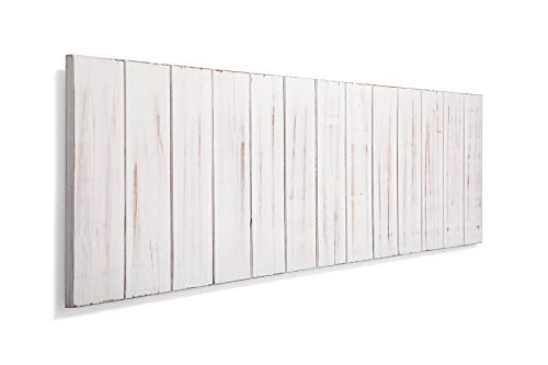 SUENOSZZZ-ESPECIALISTAS DEL DESCANSO Cabecero de Cama de Madera ANETO Color Blanco Vintage para Pared. Cabecero de Tablas Verticales. Estilo Vintage, para Camas de 135