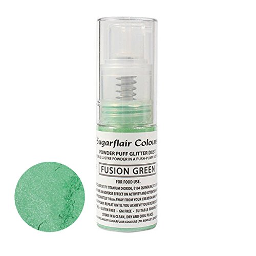 Sugarflair Comestible Polvo Soplo No-Aerosol Spray de Brillo - FUSION VERDE
