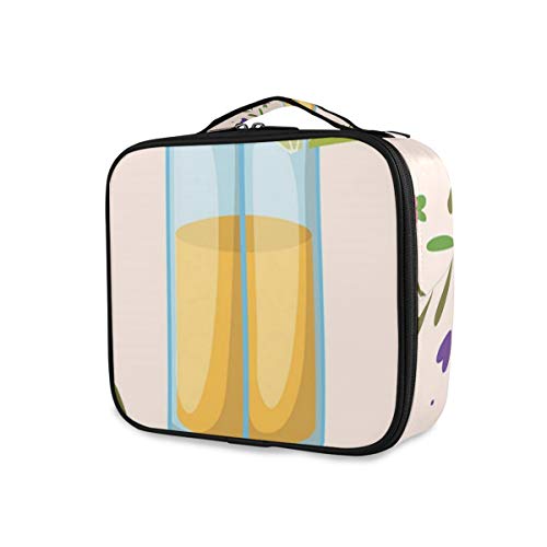 SUGARHE Imagen de Vaso de chupito con Letras Viva México y Ramas Bastante Florales artístico,Neceser Maquillaje,Bolsa Cosméticos Organizador Brochas Maquillaje Estuches Portátil