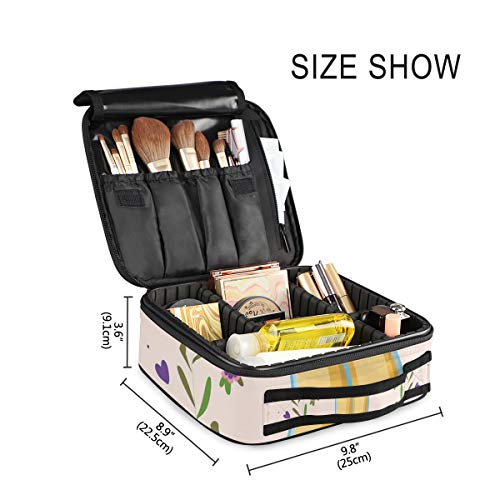 SUGARHE Imagen de Vaso de chupito con Letras Viva México y Ramas Bastante Florales artístico,Neceser Maquillaje,Bolsa Cosméticos Organizador Brochas Maquillaje Estuches Portátil