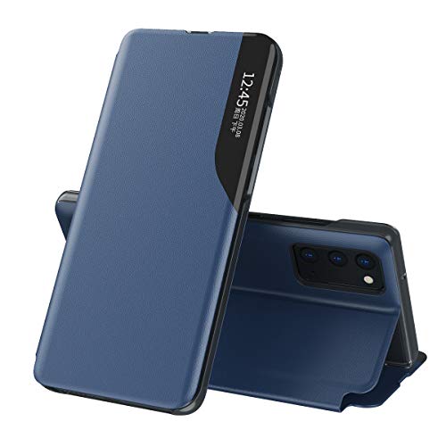 Suhctup Compatible con Samsung Galaxy S7 Edge Funda Smart View Flip Carcasa de Cuero PU+PC Ultrafina de Piel con Función de Soporte y Cierre Magnetico Caso Protección de 360° Case-Azul