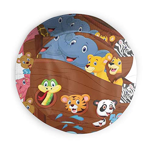 SUHETI Sombrerode Pescador Visera，El Arca navega en el mar Ondulado con un par de Animales como Jirafas cebras Leones，con Gorra Protección contra Sol UV Transpirable Sombrero