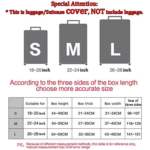 Suitcase Cover Funda Maleta Caramelo de impresión Maleta Trolley Funda Protectora Poliéster Amoniaco Engrosamiento Cubierta a Prueba de Polvo a Prueba de Golpes,1,S