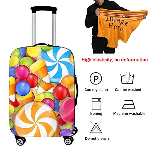 Suitcase Cover Funda Maleta Caramelo de impresión Maleta Trolley Funda Protectora Poliéster Amoniaco Engrosamiento Cubierta a Prueba de Polvo a Prueba de Golpes,1,S