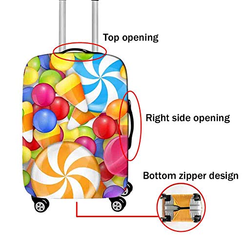 Suitcase Cover Funda Maleta Caramelo de impresión Maleta Trolley Funda Protectora Poliéster Amoniaco Engrosamiento Cubierta a Prueba de Polvo a Prueba de Golpes,1,S