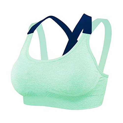 Sujetador Deportivo Mujer Sujetador Deportivo para Mujer Sólido Fitness Yoga Top Push Up Ropa Interior para Gimnasio Correr Camisa Elástica A Prueba De Golpes Entrenamiento Chaleco Deportivo L Mi