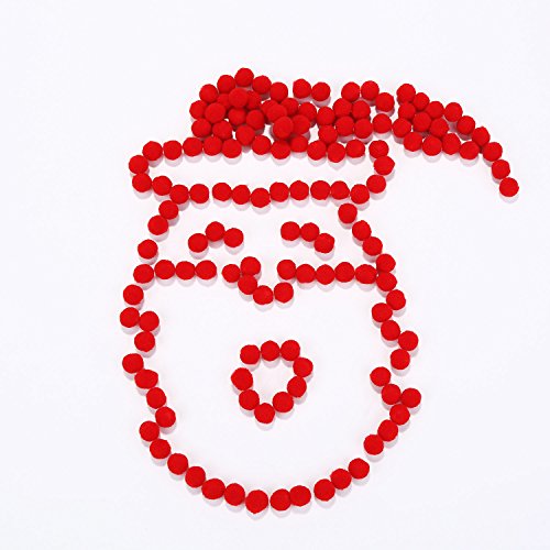Sumind 250 Piezas de Mini Pompones Pequeños Mullidos para Decoración Artes Artesanía Manualidades, Rojo (8 mm)