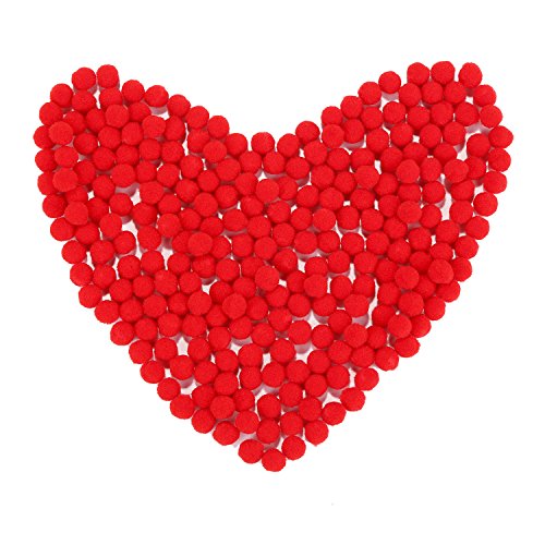 Sumind 250 Piezas de Mini Pompones Pequeños Mullidos para Decoración Artes Artesanía Manualidades, Rojo (8 mm)