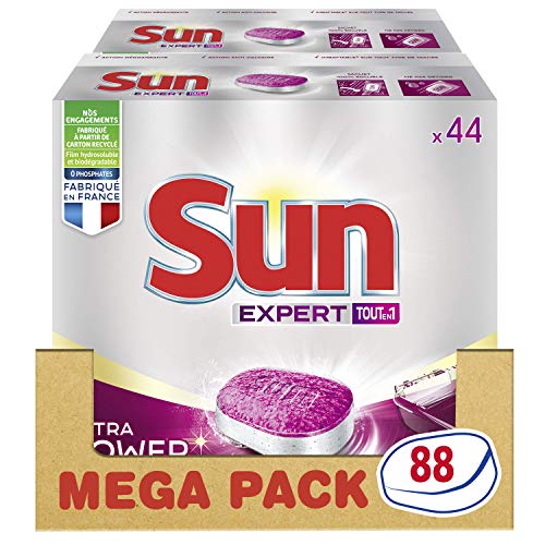 SUN Expert Extra Power - Pastillas para lavavajillas (4 pastillas + 3 meses de lavados)