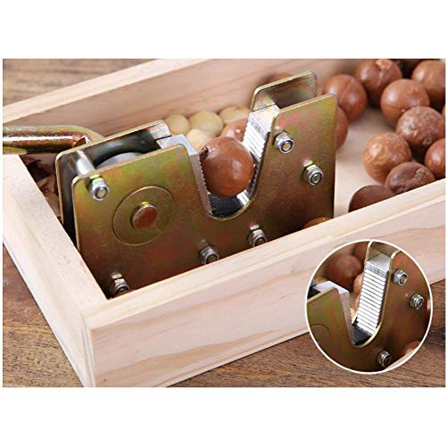 sunflowerany Pinzas de Tuercas manuales para Cascanueces con Base de Madera, nueces abridor de Macadamia de Alta Resistencia, máquina peladora con Mango de Metal Duradero para almendras avellanas