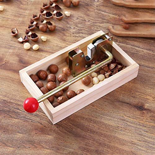 sunflowerany Pinzas de Tuercas manuales para Cascanueces con Base de Madera, nueces abridor de Macadamia de Alta Resistencia, máquina peladora con Mango de Metal Duradero para almendras avellanas