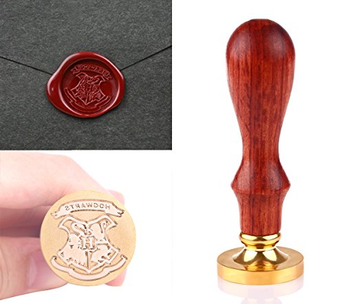 SUNJULY - Juego de sellos de cera, diseño retro, para escuela y escuela, con mango de metal, ideal para bodas, fiestas, Navidad, graduaciones, manualidades